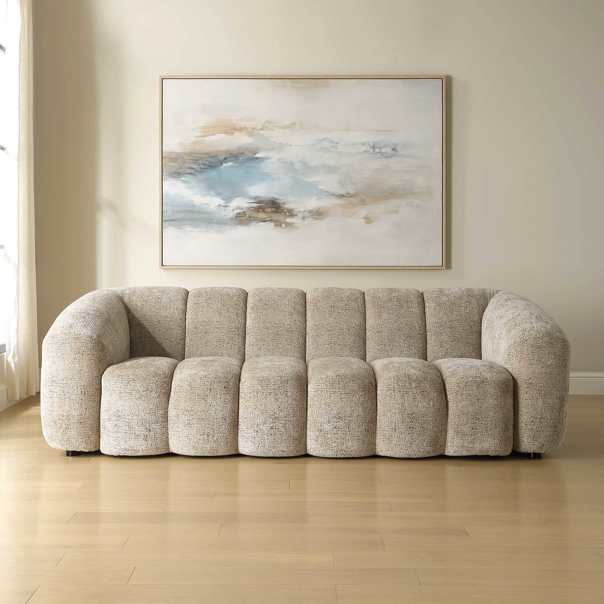 Modella Upholstered Chenille Sofa, Sofas & Sectional by Uttermost, 92.5" width x 28.7" height x 41.4" depth View 4