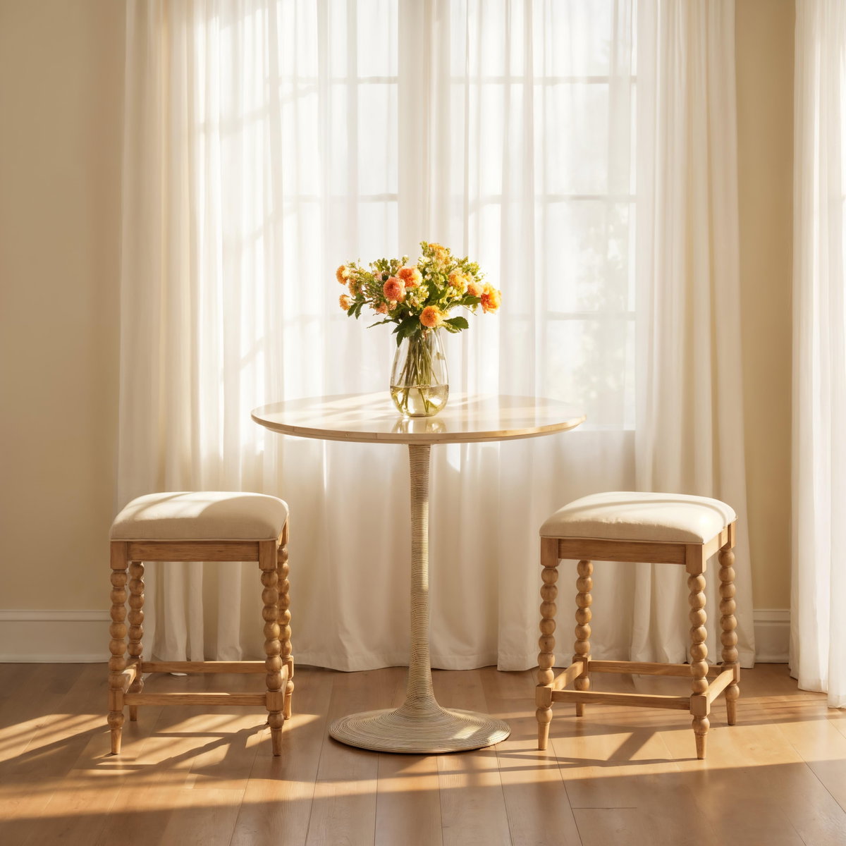 Martine Counter Table Natural, Counter & Bar Table by Dovetail, 36" width x 35" height x 36" diameter x 36" depth View 4
