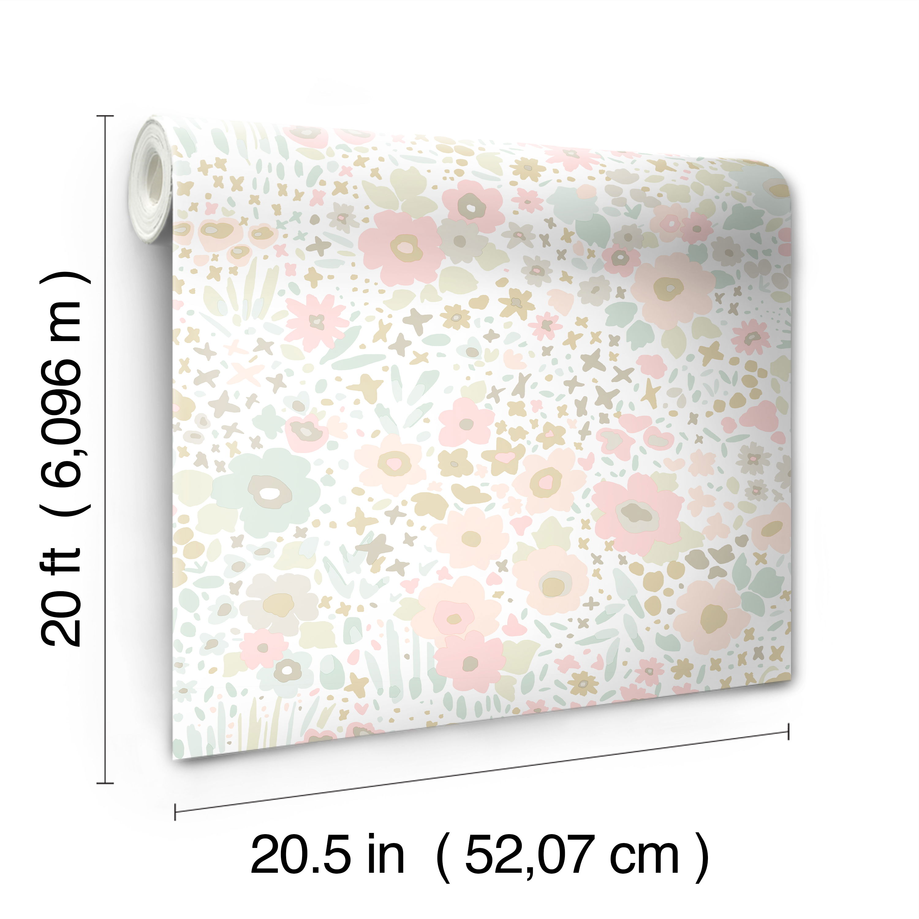 Posey Sidewall Pastel Peel & Stick Wallpaper large image 