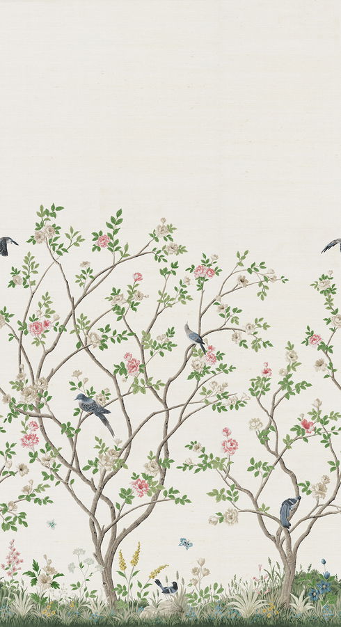 Lingering Garden White Wall Mural