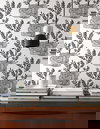 Seedlings Black Peel & Stick Wallpaper, by York Wall, 20' length x 1'8.5" width x 0.02" depth thumbnail 2