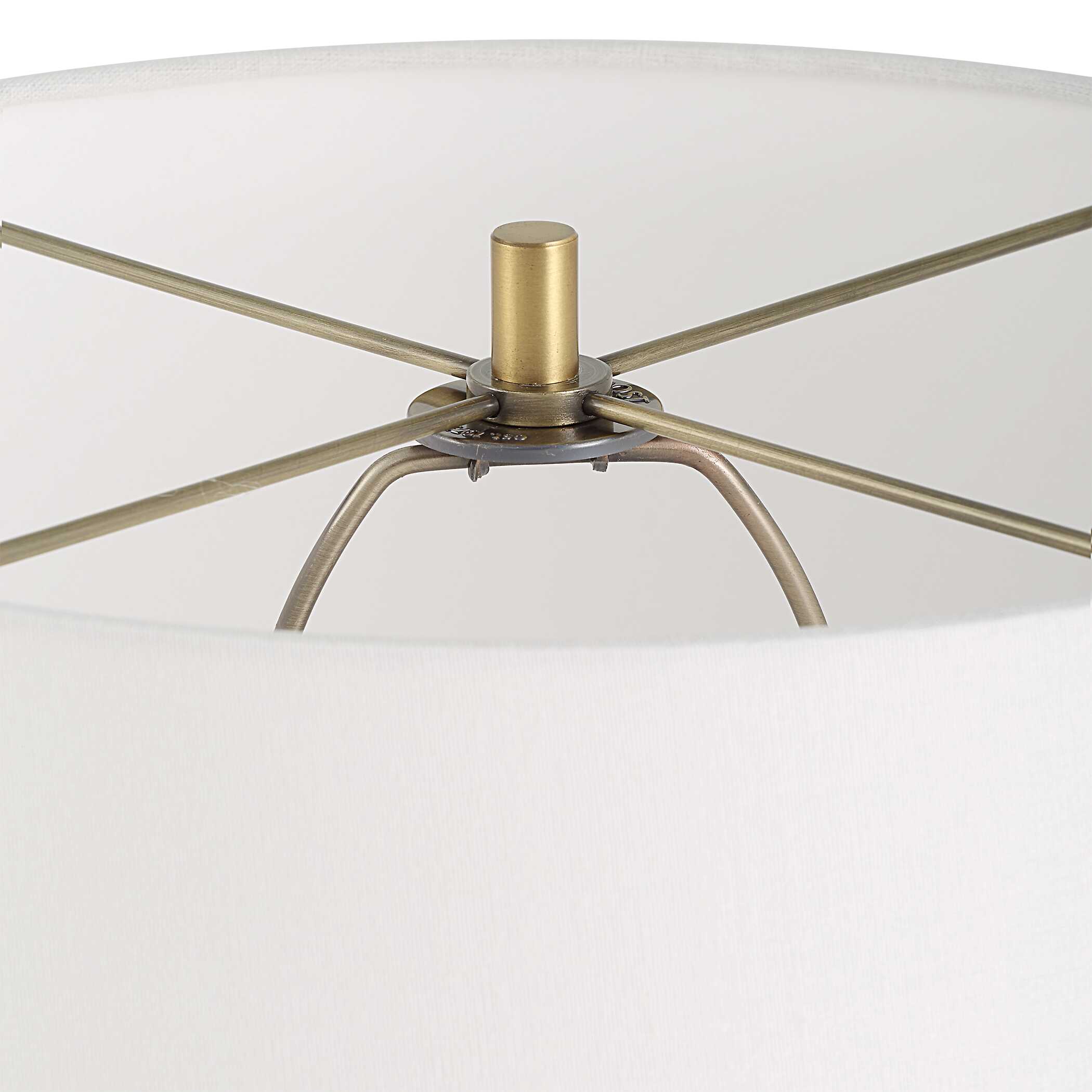 Lyra White & Gold Table Lamp, by Uttermost, 15" width x 28.5" height x 15" depth View 7