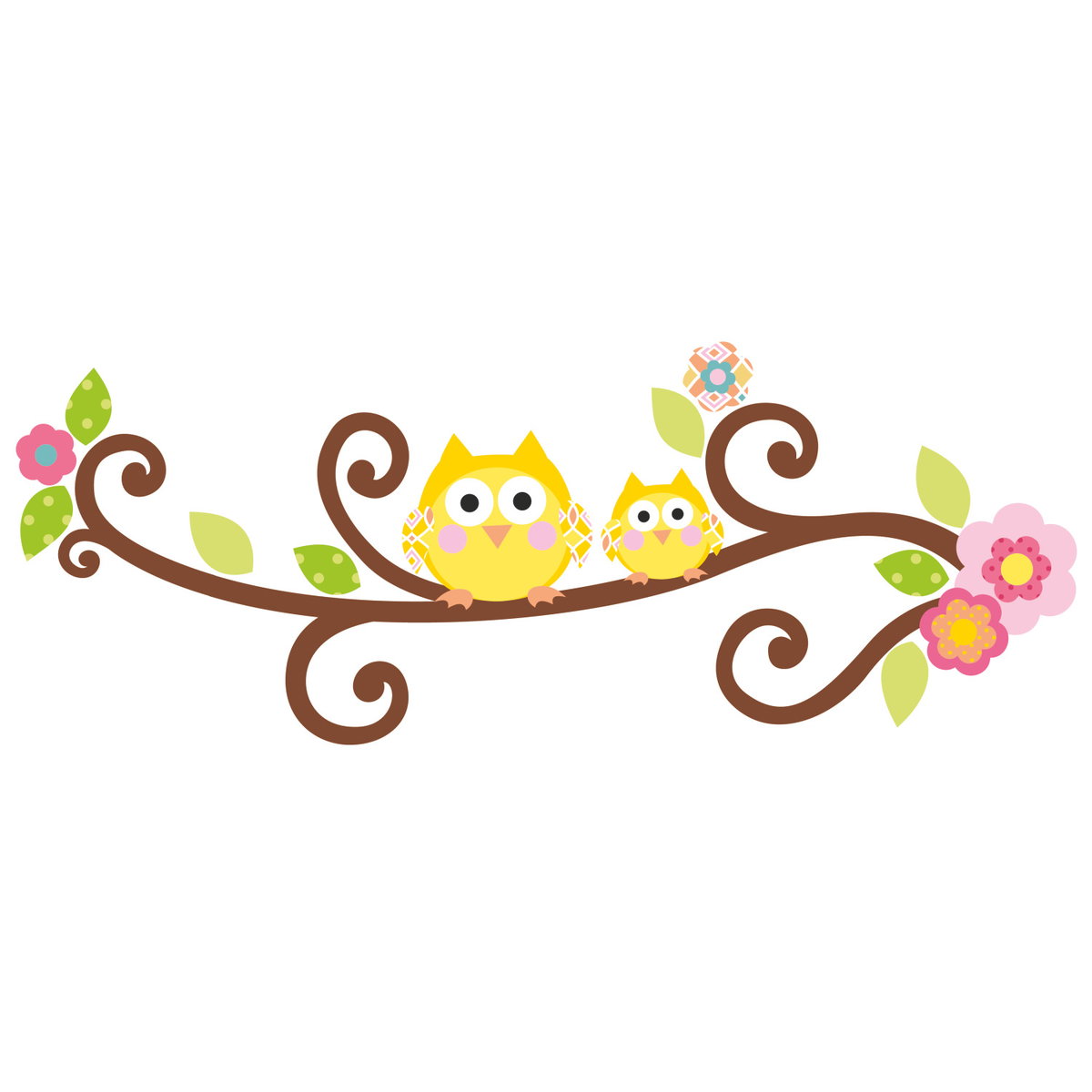 Happi Scroll Tree Letter Branch Peel & Stick Giant Wall Decal, by York Wall, 3'3.6" length x 1'6" width x 0.02" depth