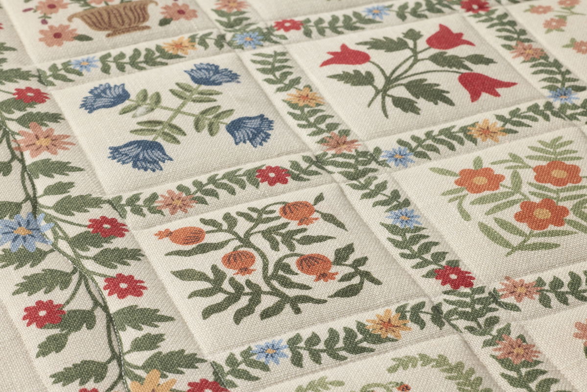Rifle Paper Co. x Loloi Helena Quilt Ivory Wall Art, Wall Hanging, 33" length x 41" width View 3