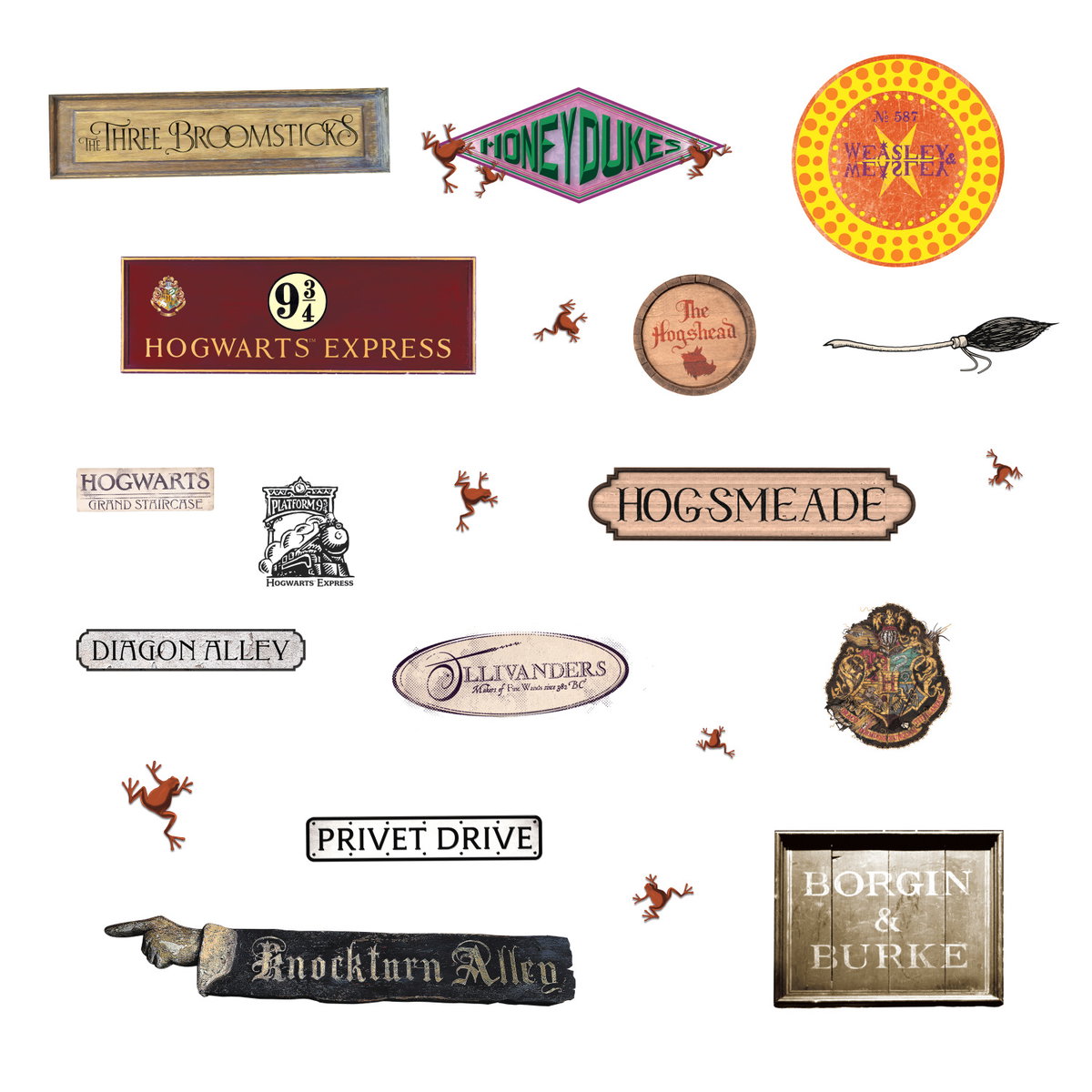 Harry Potter Signs Wall Decals, by York Wall, 1'4.8" length x 9" width x 1.58" depth