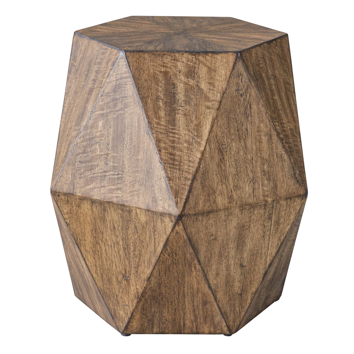 Volker Honey Geometric Accent Table, Side & End Table by Uttermost, 18" width x 18" height x 15.6" depth View 1