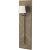 Vector 12.5x53 Brown Wooden Body Copper Metal Rectangular Wall Sconce, by Mercana, 12.5" length x 15" width x 53" height thumbnail