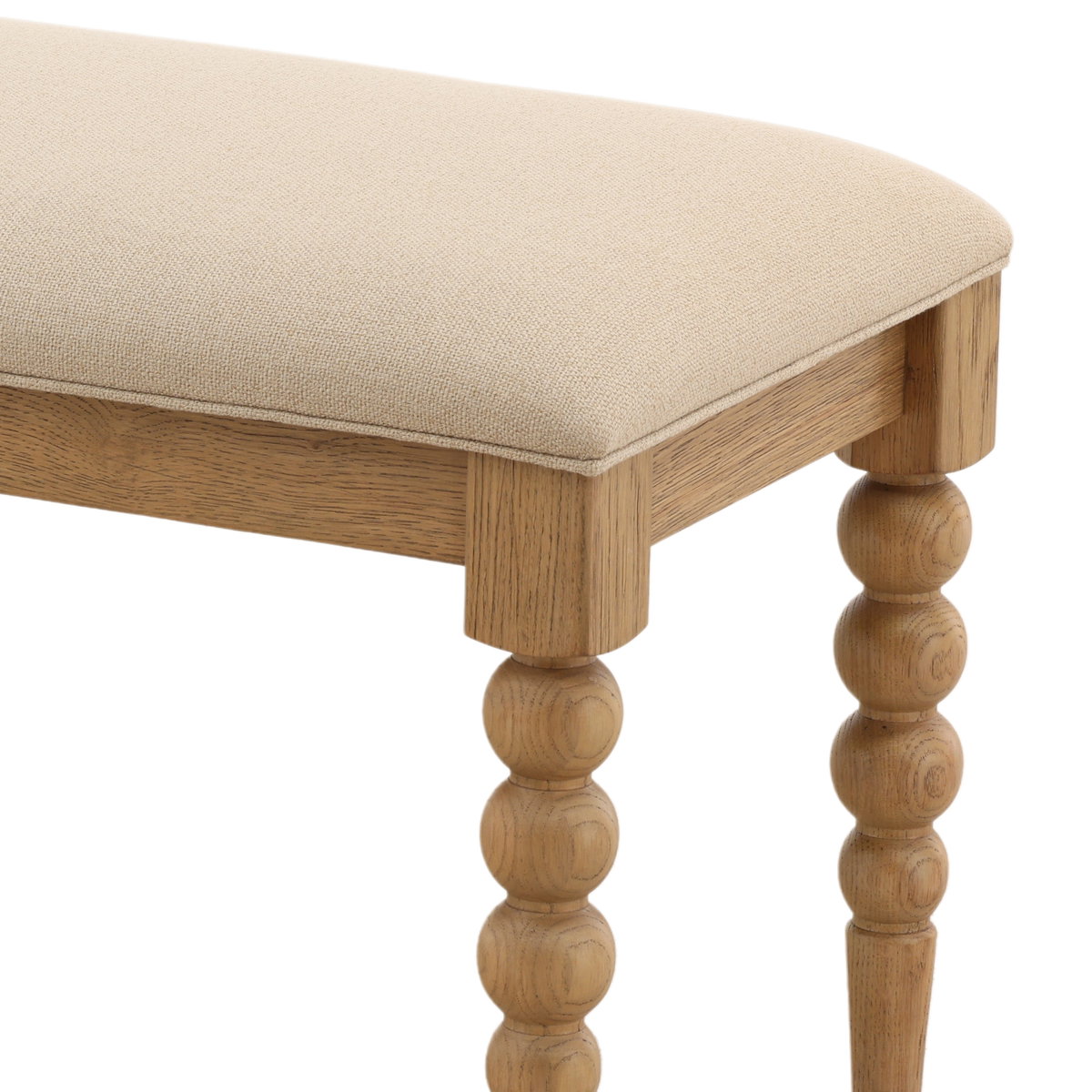 Marcellina Bench Beige, Benche by Dovetail, 57.7" width x 18.7" height x 16.2" depth View 4