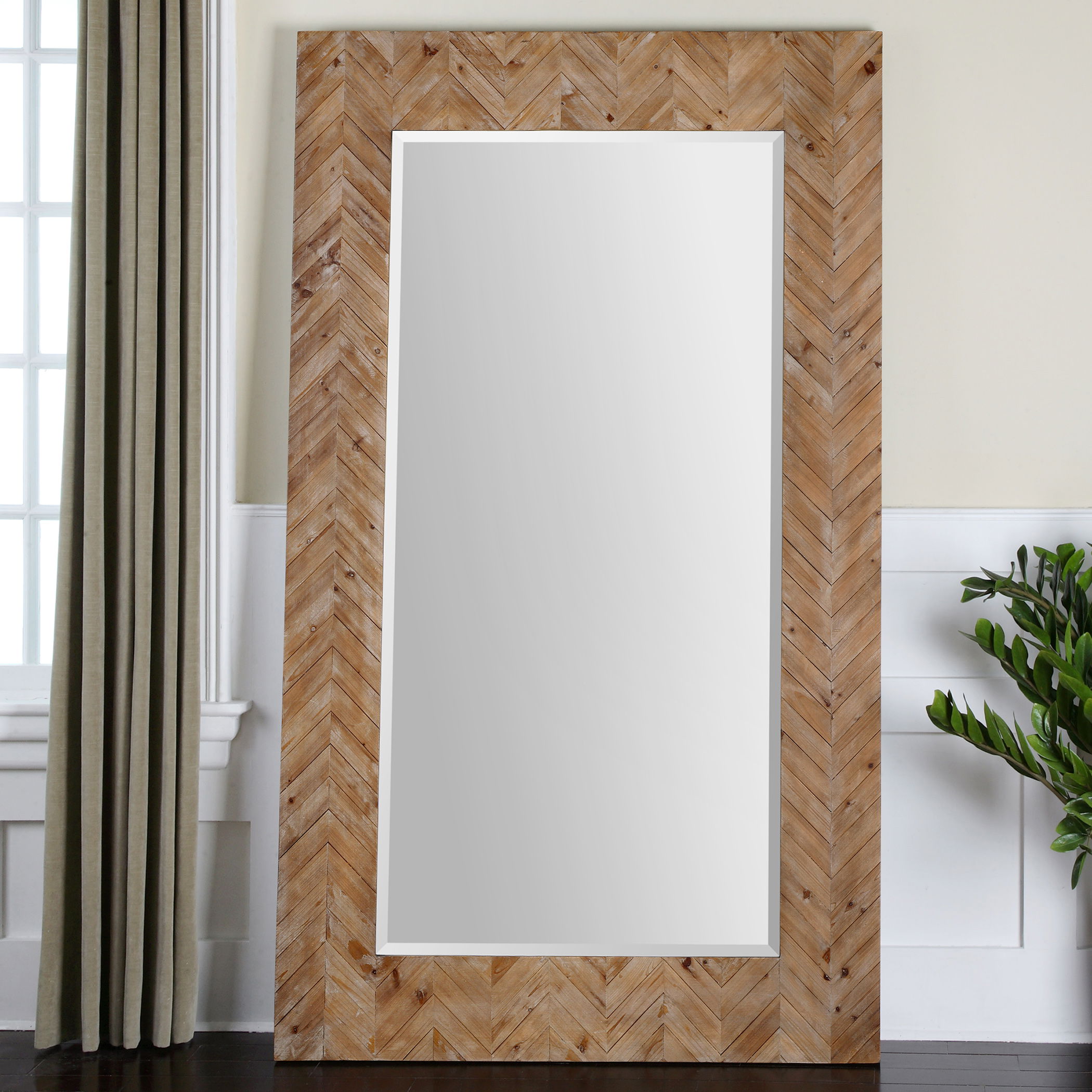 Demetria Oversized Wooden Mirror large image 