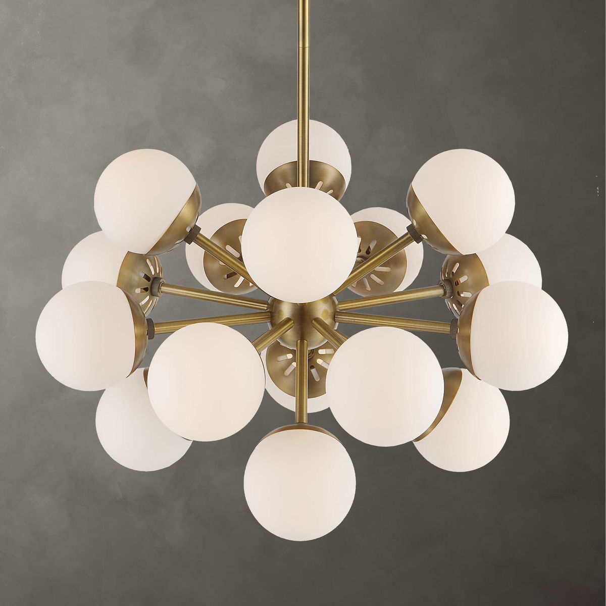 Droplet 16 Light Sputnik Chandelier, by Uttermost, 28.12" width x 17.12" height x 28.12" diameter View 1