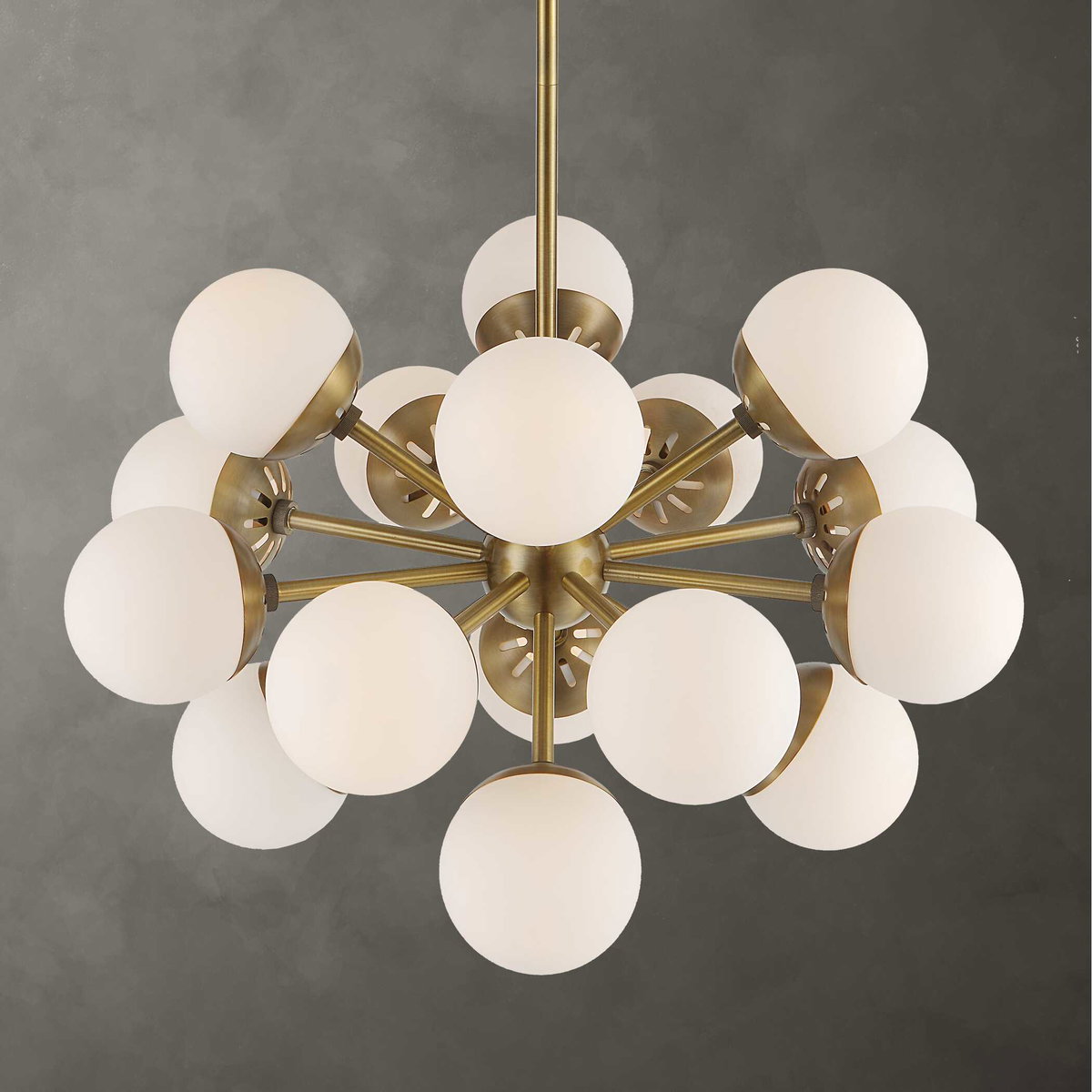 Droplet 16 Light Sputnik Chandelier, by Uttermost, 28.12" width x 17.12" height x 28.12" diameter View 1