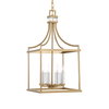 Montreal 4 Light Brass Lantern Pendant, by Uttermost, 13.87" width x 27.75" height x 13.87" depth thumbnail 4