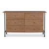 Rene 6 Drawer Dresser Brown, by Moe's Home, 60" width x 35" height x 20" depth thumbnail 1