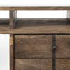 Glenn VII 56L x 22W Dark Brown Wood with Black Iron Frame, 3 Drawer Office Desk, by Mercana, 55.5" length x 22" width x 31" height thumbnail 10