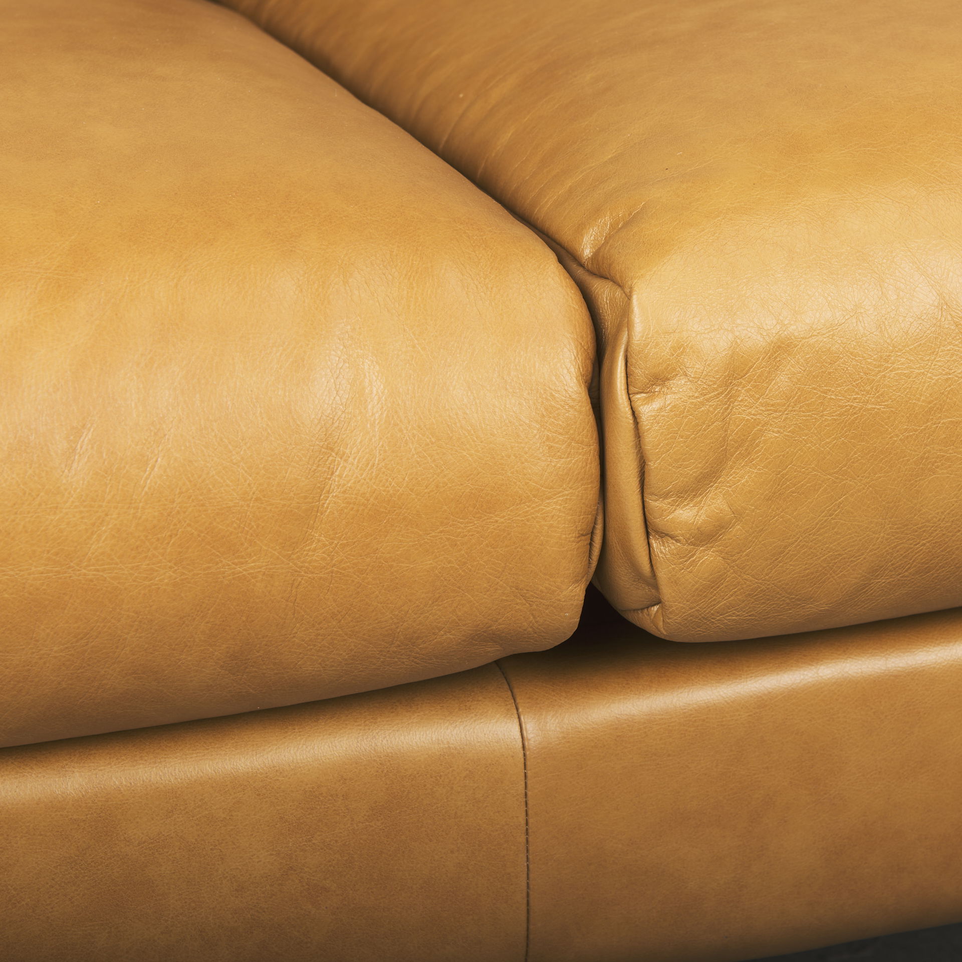 Lake Como  Tan Leather Three Seater Sofa large image 