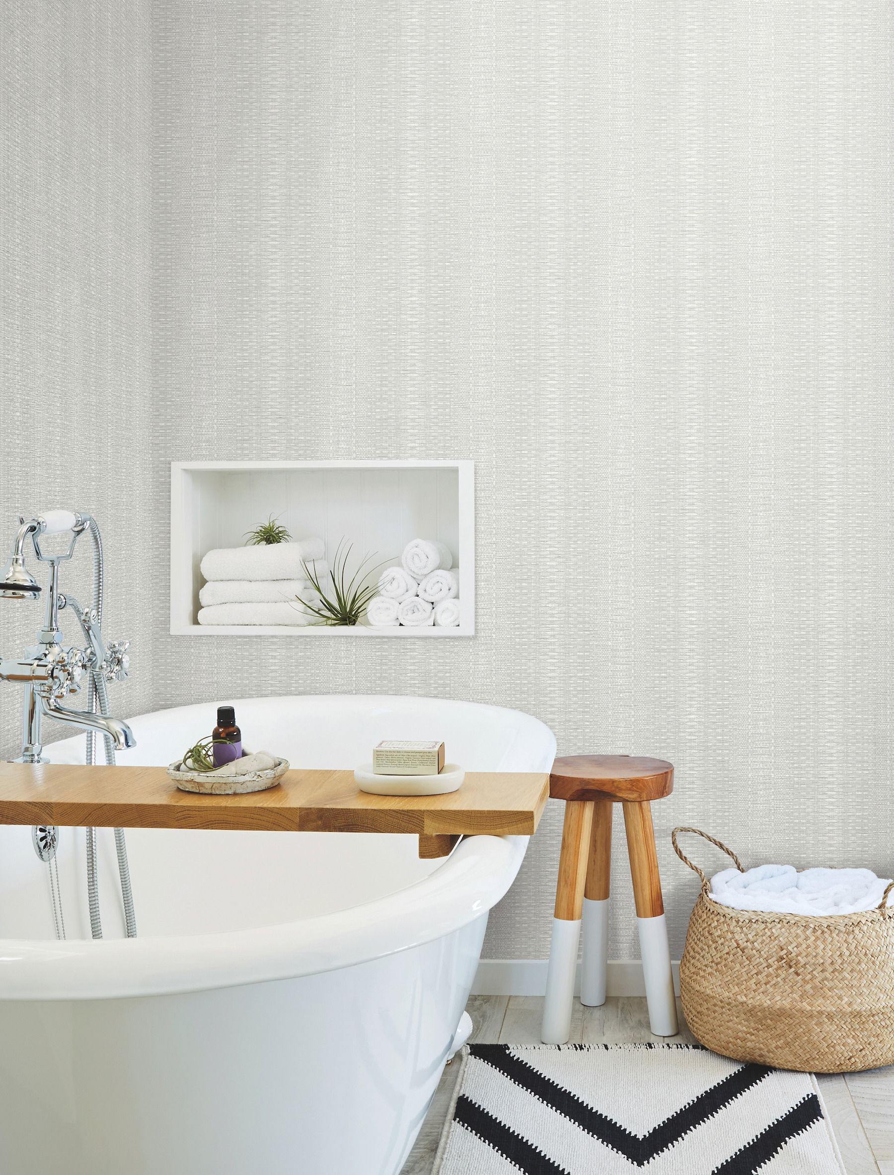 Market Stripe Grey Wallpaper large image 