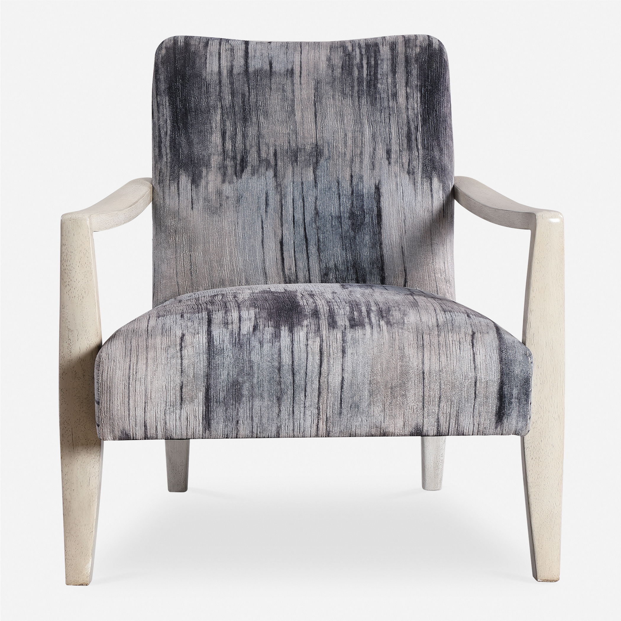 Watercolor Gray Chenille Accent Chair large image 