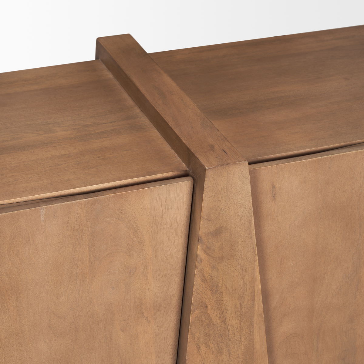 Eula Medium Brown Wood 4-Door Sideboard, Sideboards & Buffet by Mercana, 78" length x 18.5" width x 30" height View 9