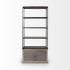 Braxton II Light Brown Wood and Iron Three Shelf Shelving Unit 41.5L x 18.5W x 9, Shelving & Bookcase by Mercana, 41.5" length x 18.5" width x 90" height thumbnail 6