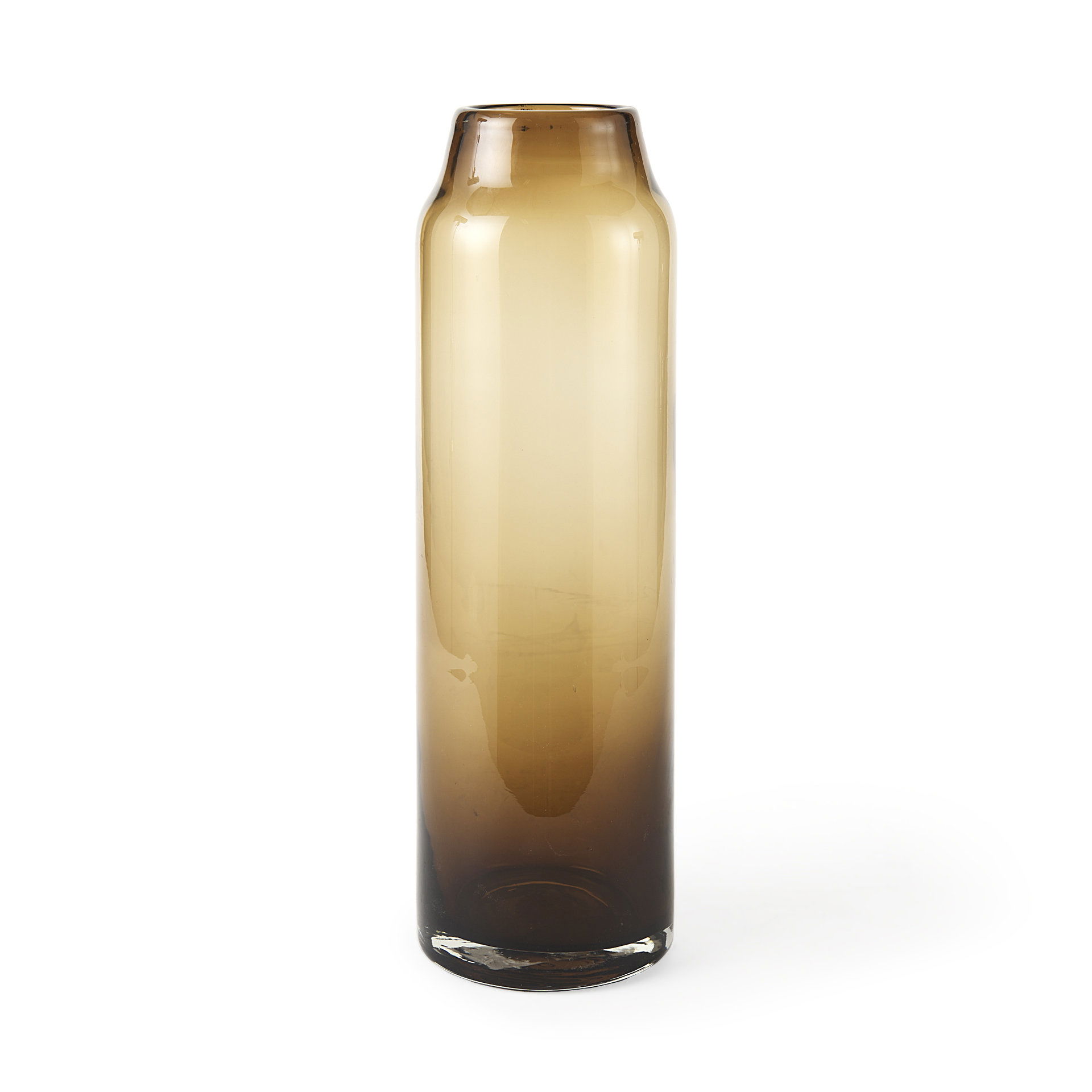 Amrita 4.8L x 4.8W x 16.0H Golden Brown Glass Vase, by Mercana, 4.72" length x 4.72" width x 15.94" height View 1