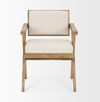Topanga I Cream Fabric Wrap Medium Brown Wooden Frame Dining Chair thumbnail 3