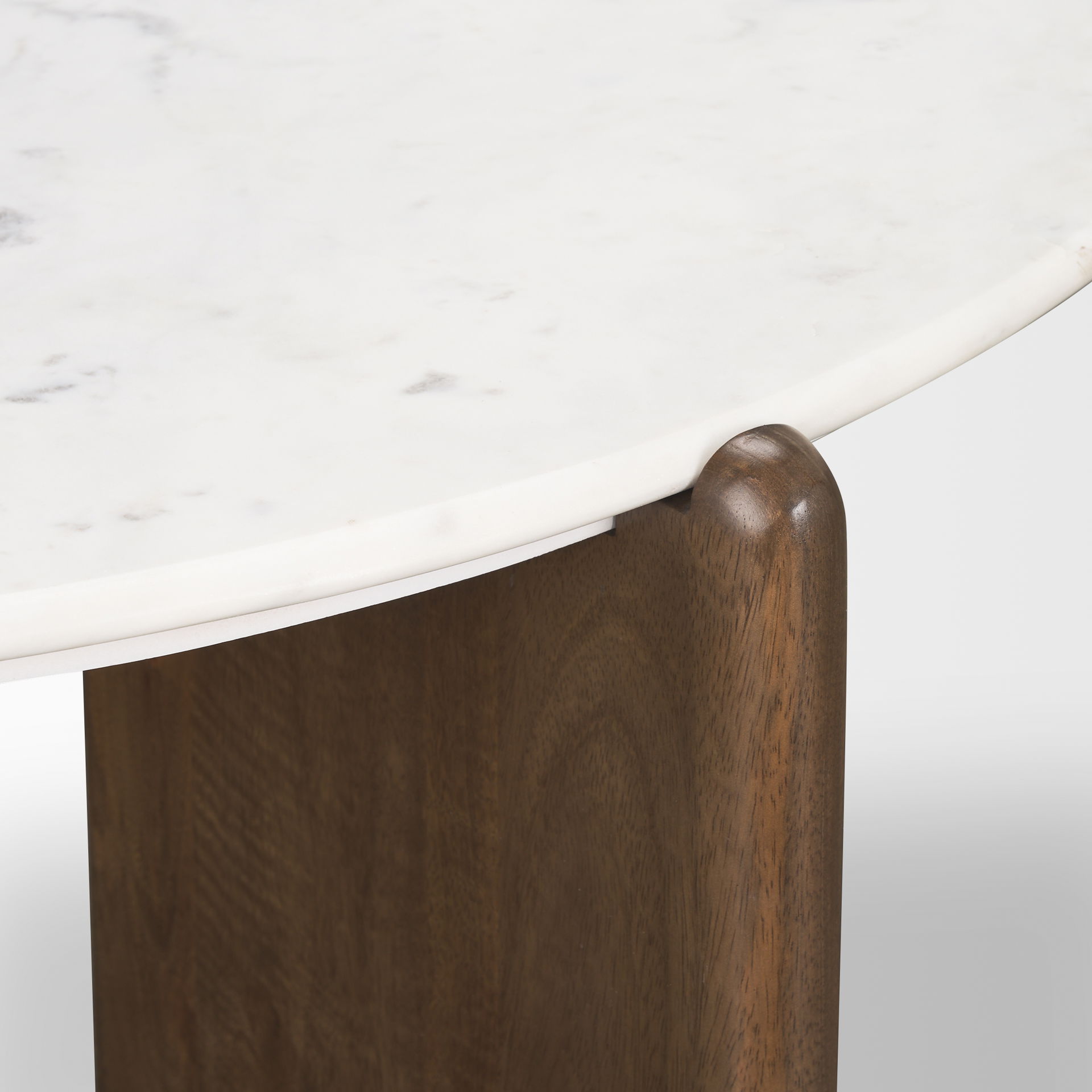Rumer Dark Brown Wood with White Marble Coffee Table large image 