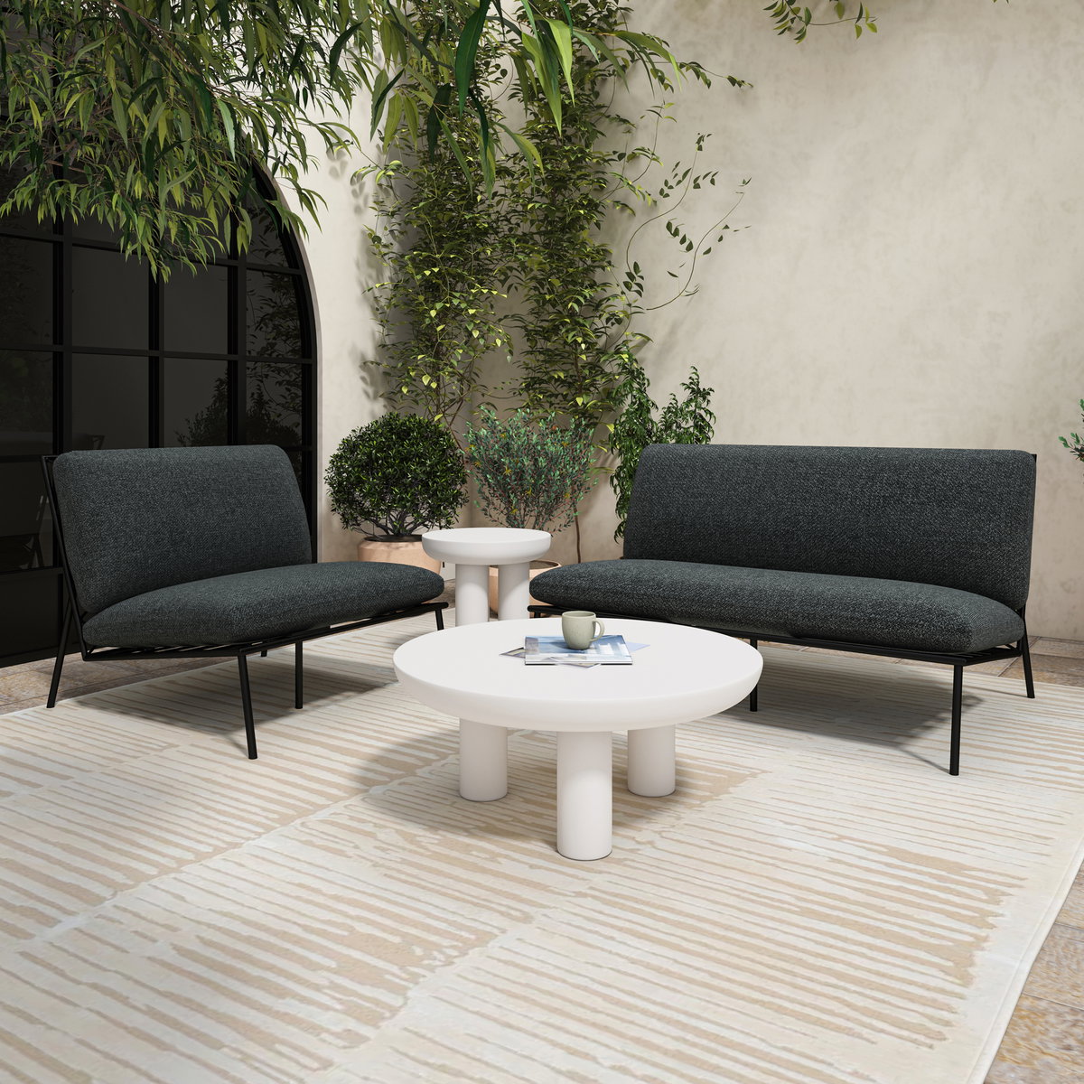 Rocca Side Table Cream, Side & End Table by Moe's Home, 19.69" width x 20.08" height x 19.69" depth View 12