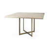 Faye 48'L x 48'W Square Dining Table | Modern | Beige Wood & Antique Gold Metal | Seats 4, by Mercana, 48" length x 48" width x 30" height thumbnail 1