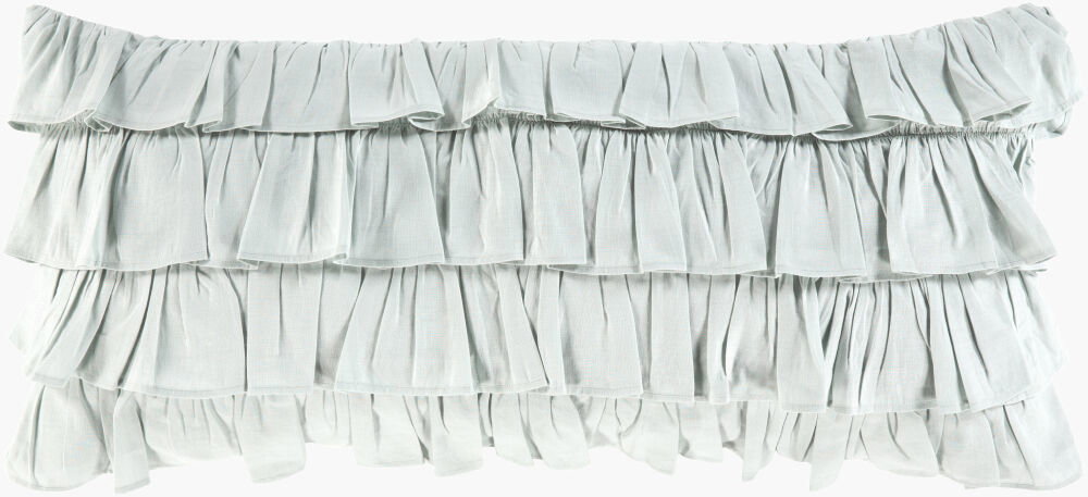 Ruffle Lumbar Pillow, Decorative Pillow by Surya, 14" length x 32" width