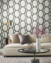 Interlock Black & Gold Peel & Stick Wallpaper thumbnail 1