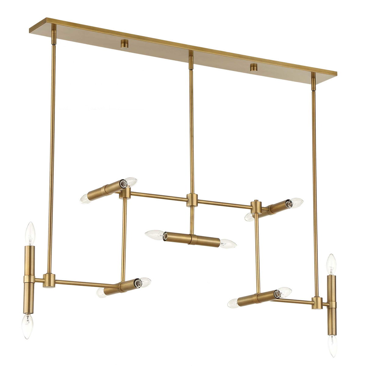 Cadre 14 Light Modern Linear Pendant, by Uttermost, 46" width x 19" height x 8" depth View 8