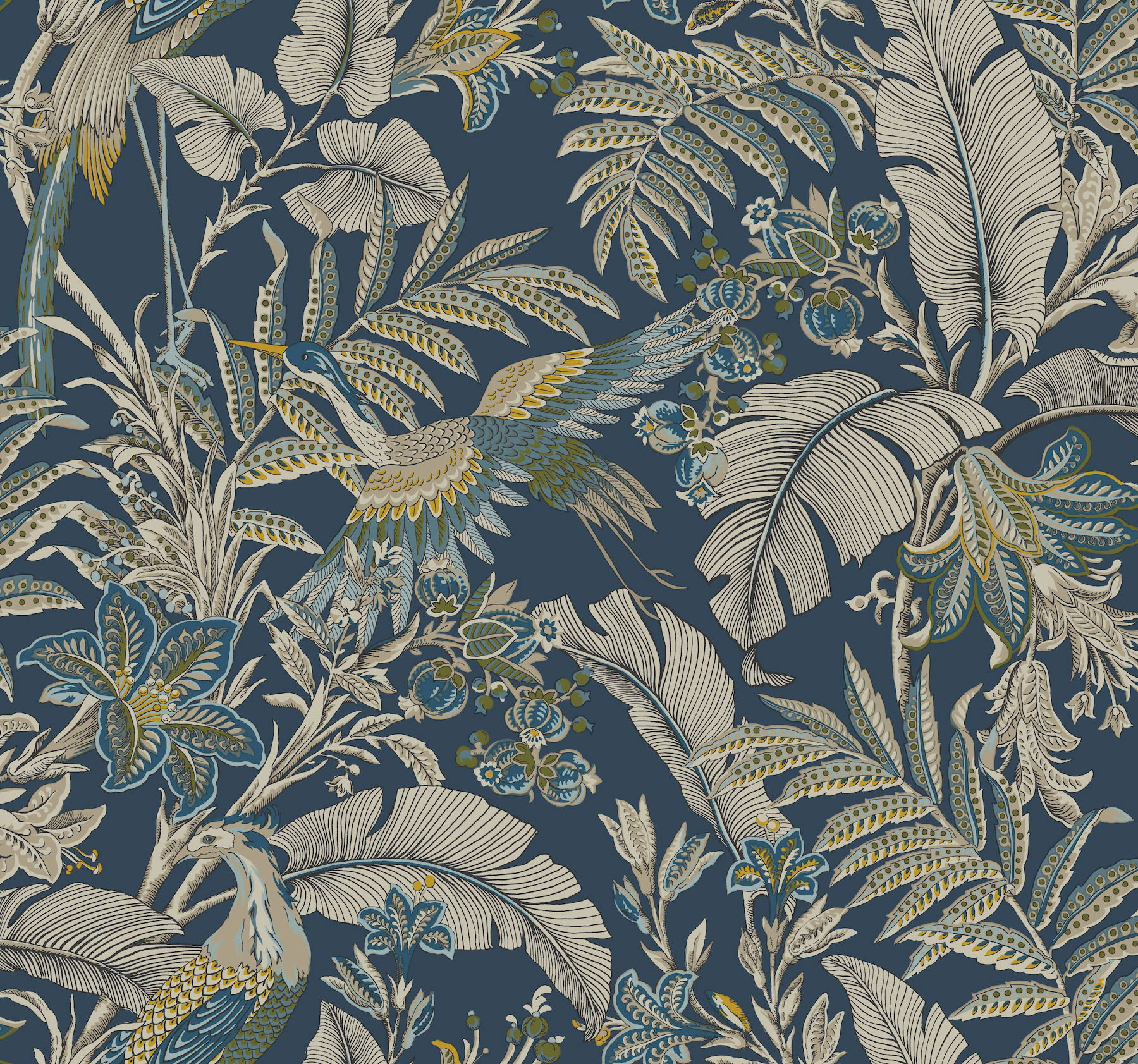 Heronwood Navy Wallpaper large image 