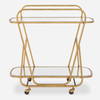 Swain Brass Serving Cart, Bar Carts & Cabinet by Uttermost, 35.75" width x 35.75" height x 16.5" depth thumbnail 1