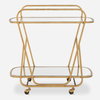 Swain Brass Serving Cart, Bar Carts & Cabinet by Uttermost, 35.75" width x 35.75" height x 16.5" depth thumbnail 1