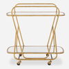 Swain Brass Serving Cart, Furniture by Uttermost, 35.75" width x 35.75" height x 16.5" depth thumbnail 1