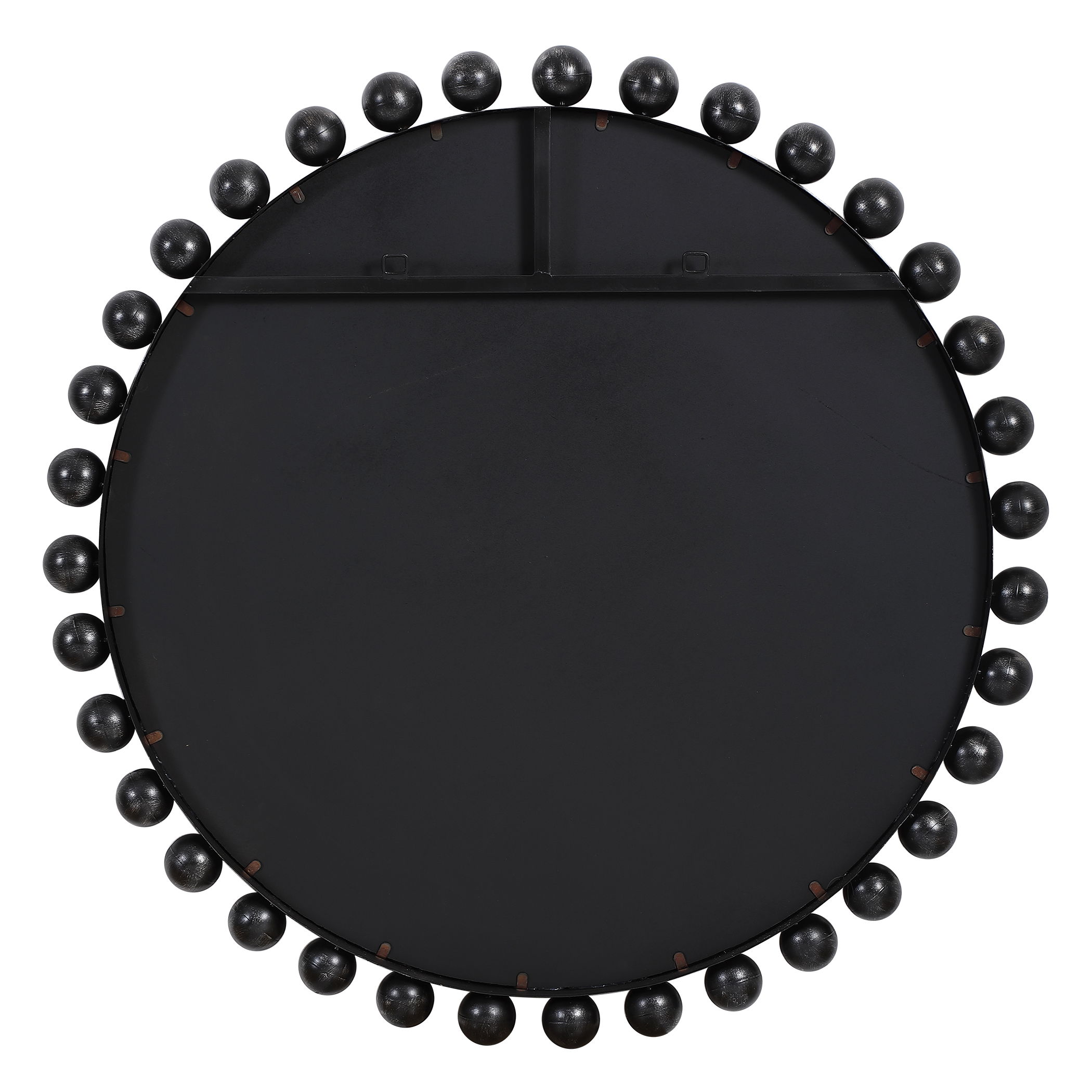 Cyra Black Round Mirror large image 