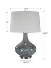 Celinda Blue Gray Glass Lamp, Table Lamp by Uttermost, 15.5" width x 24.75" height x 14" depth thumbnail 3