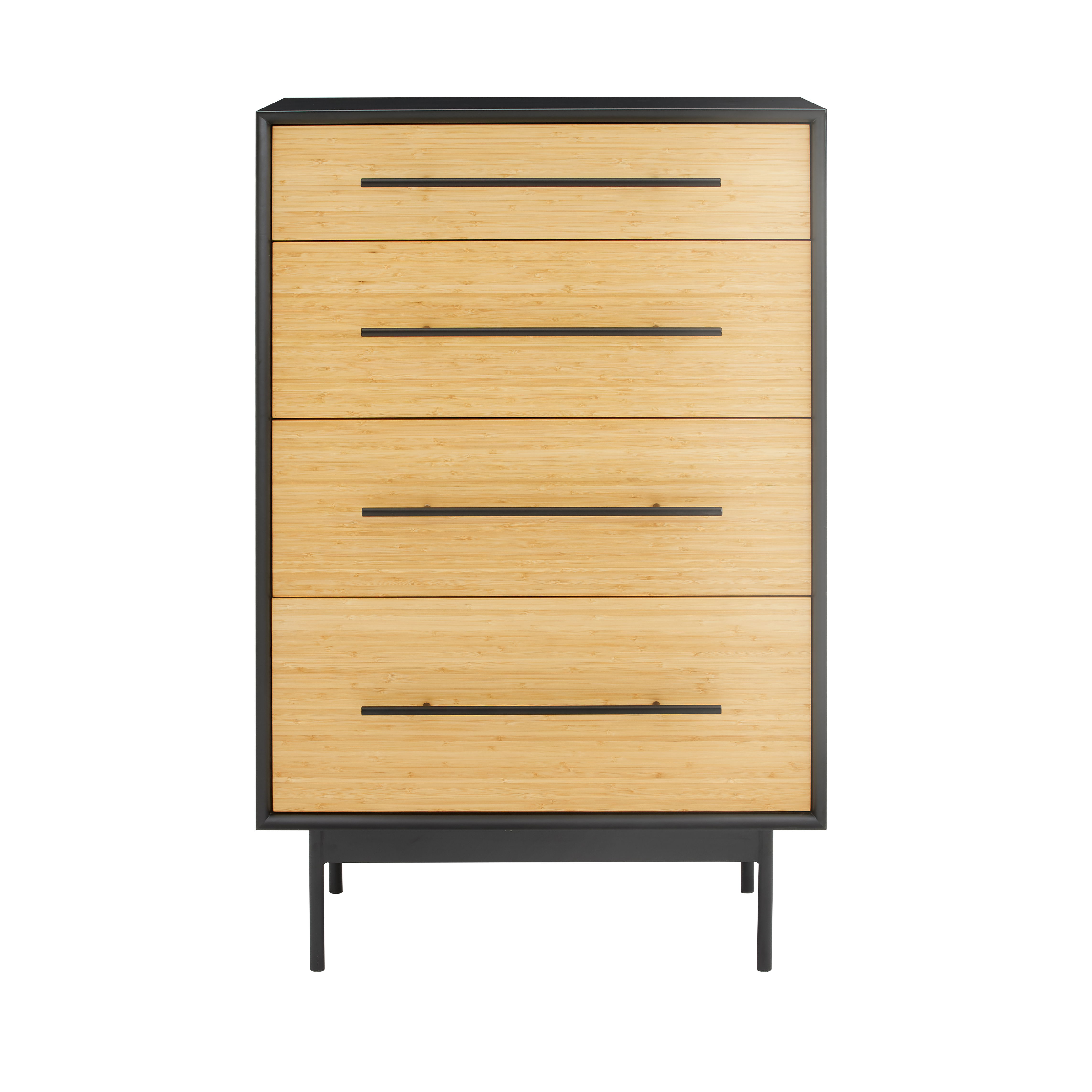 Santa Cruz 4 Drawer High Chest, Wheat, Dresser by Greenington, 18" length x 28.25" width x 44" height View 2