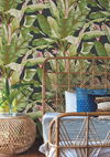 Banana Leaf Black & Red Wallpaper, by York Wall, 27' length x 2'3" width x 0.02" depth thumbnail 2