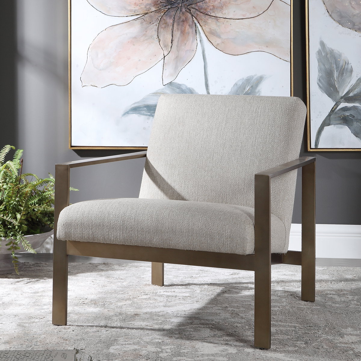 Wills Contemporary Accent Chair, by Uttermost, 30" width x 30" height x 31" depth View 7