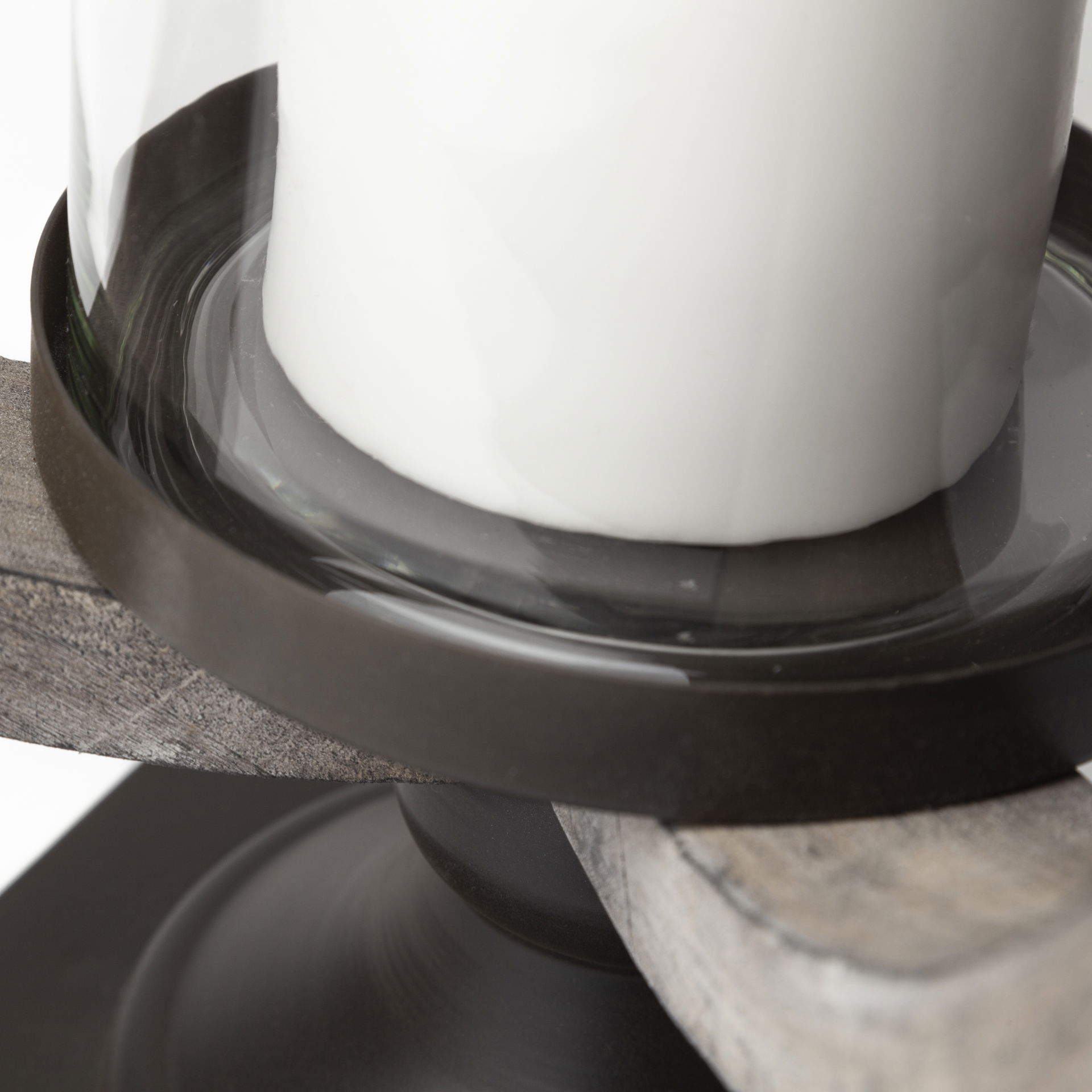 Brillion Large Rustic Wood Metal Table Candle Holder large image 