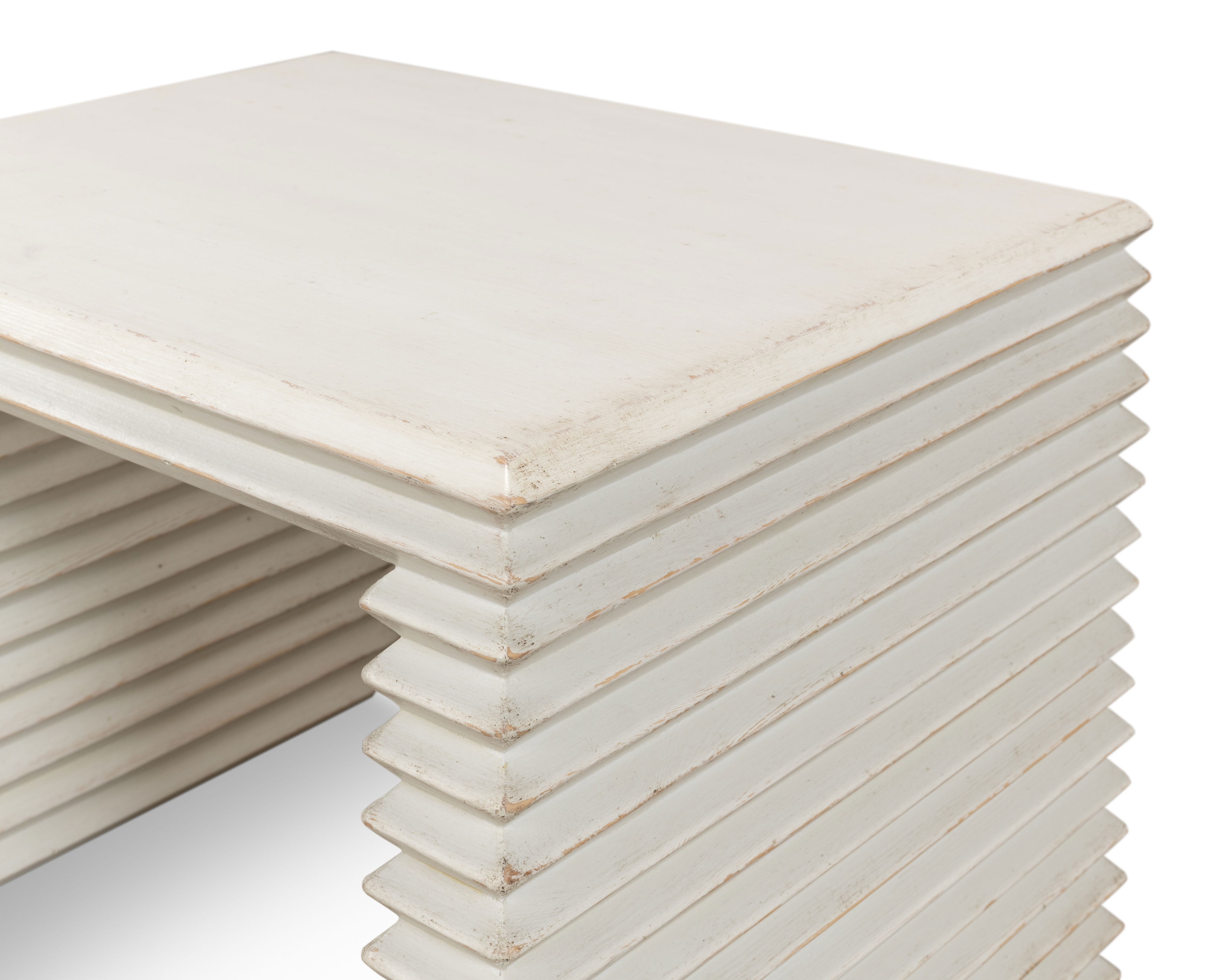 Stacked Stool, Antique White, Seating by Sarreid, 20" length x 16" width x 14" height View 6