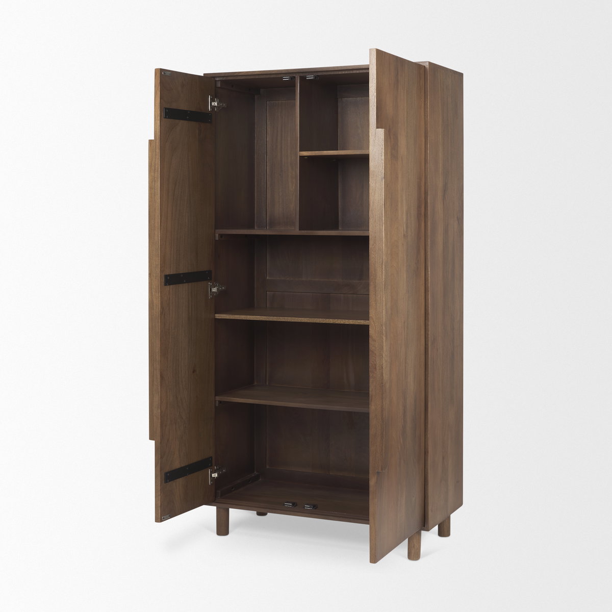 Astrid 36.0L x 17.0W x 70.0H Medium Brown Solid Wood Armoire, Cabinets & Sideboard by Mercana, 36" length x 16" width x 70" height View 8