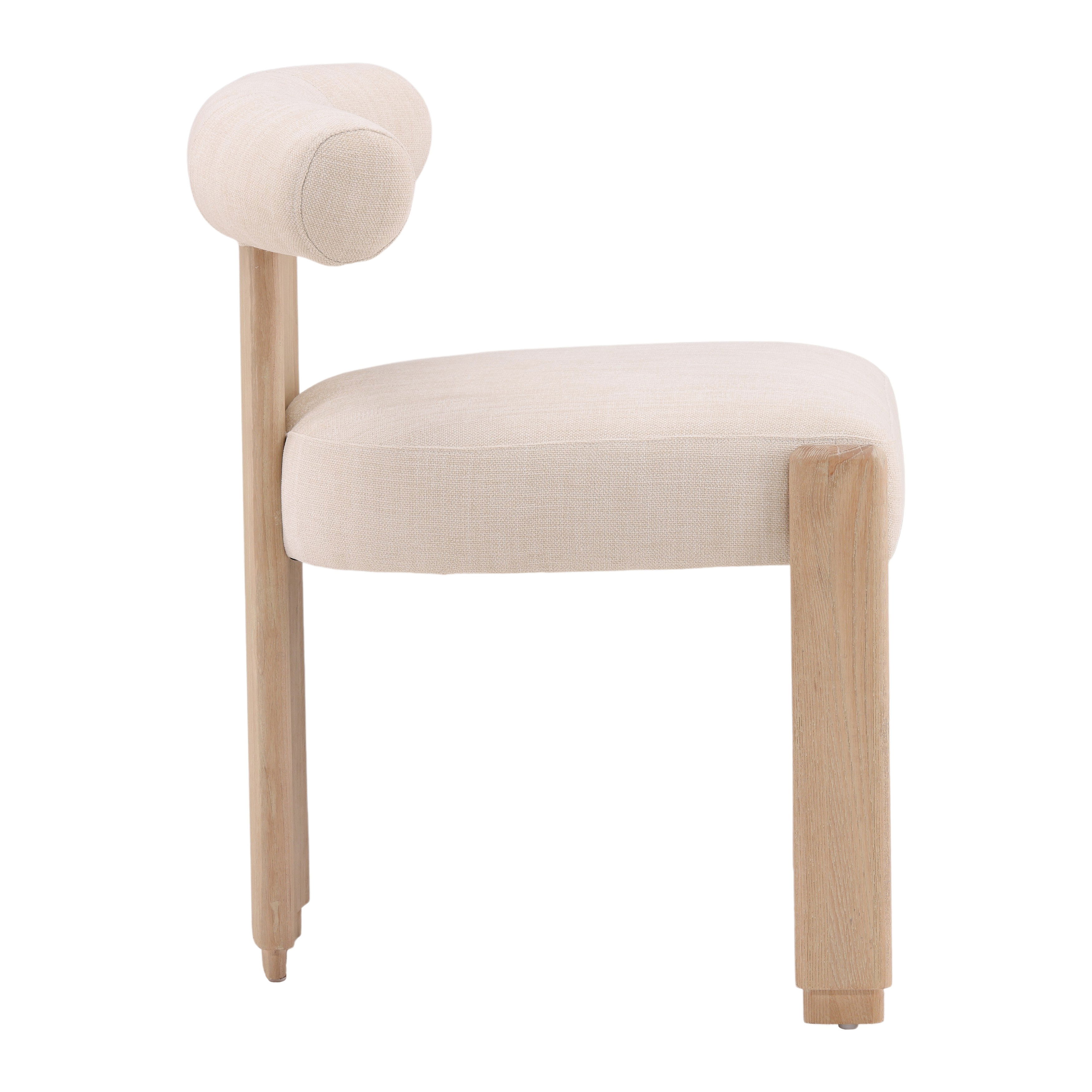 Gwyneth Dining Chair Cream, by Dovetail, 23" width x 29.5" height x 23.5" depth View 3