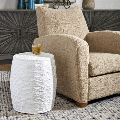 Resort White Accent Stool