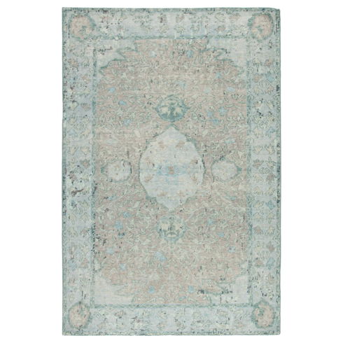 Kai Alessia Overdyed Hand-Knotted Blue/Beige Area Rug