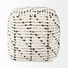 Aarohi  Cream/Black Cotton Patterned Pouf, Ottoman by Mercana, 16" length x 16" width x 16" height thumbnail 7