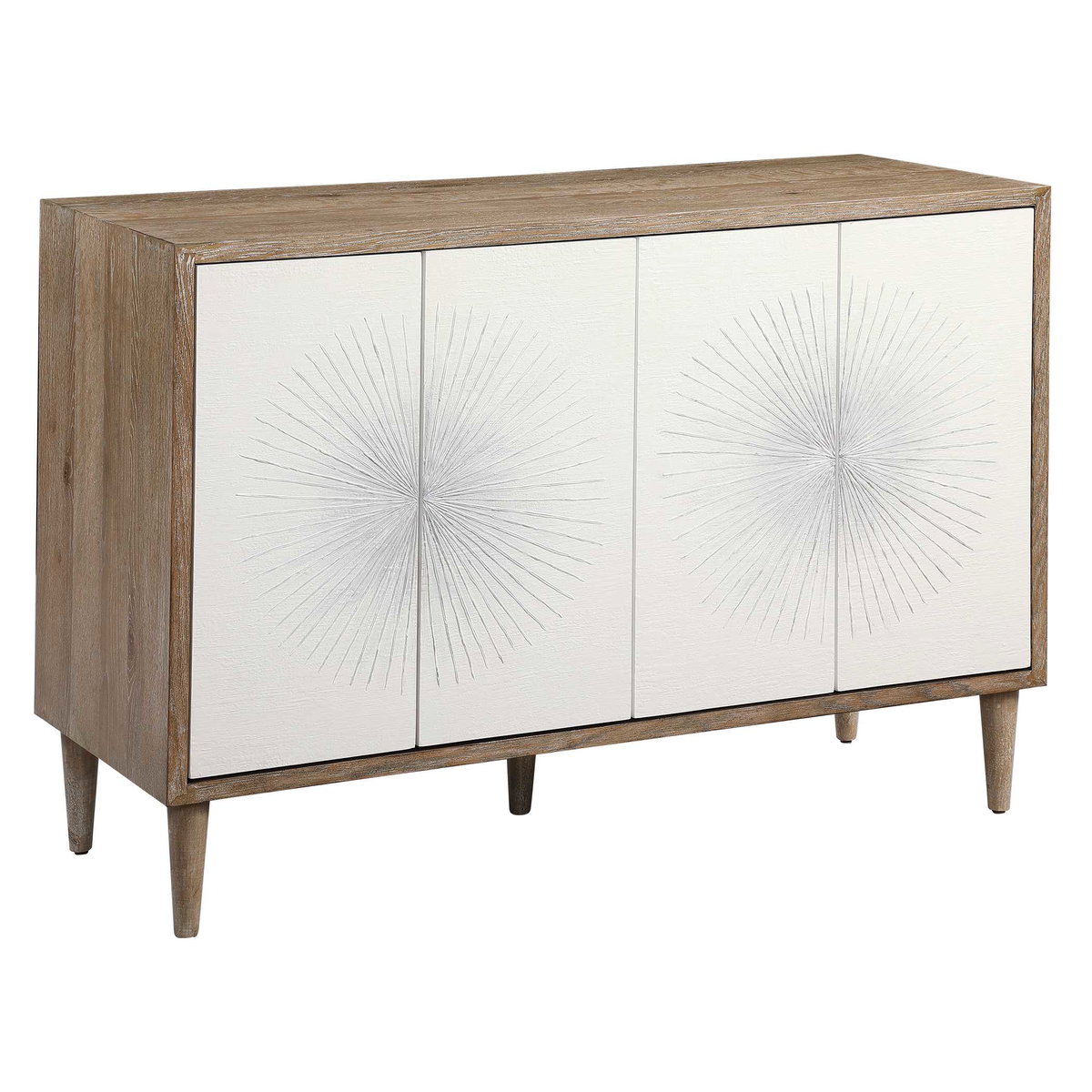 Dani 4 Door White Cabinet, Cabinets & Chest by Uttermost, 48" width x 34.12" height x 18" depth View 5