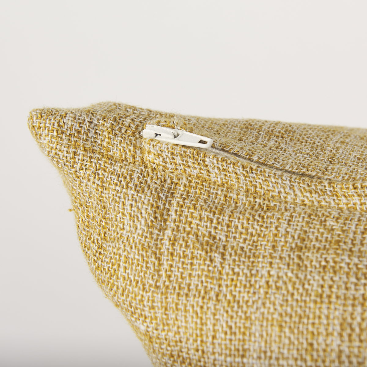 Jacklyn 22x22 Mustard Linen Square Decorative Pillow Cover, by Mercana, 22" length x 22" width x 0.2" height View 9