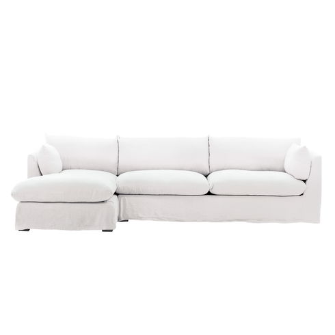 Otis 2 Piece Chaise Sectional Slipcover LAF White
